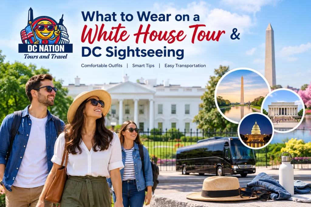 What to wear on a White House tour and DC sightseeing with comfortable travel outfits